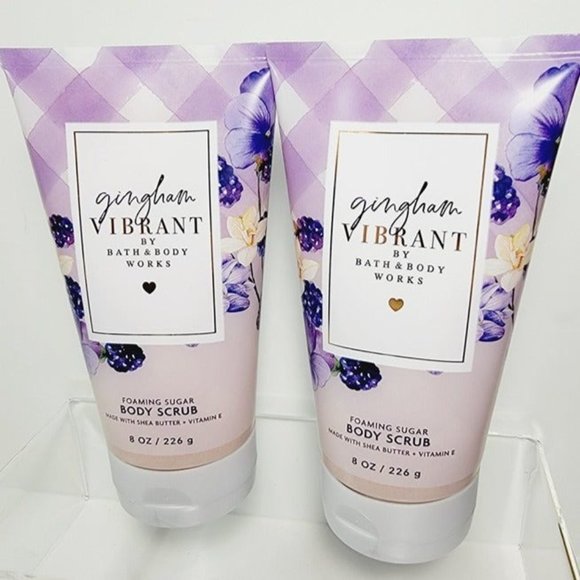 2 Gingham VIBRANT Bath & Body Works Foaming Sugar Body Scrub 8oz each NEW - Picture 2 of 8